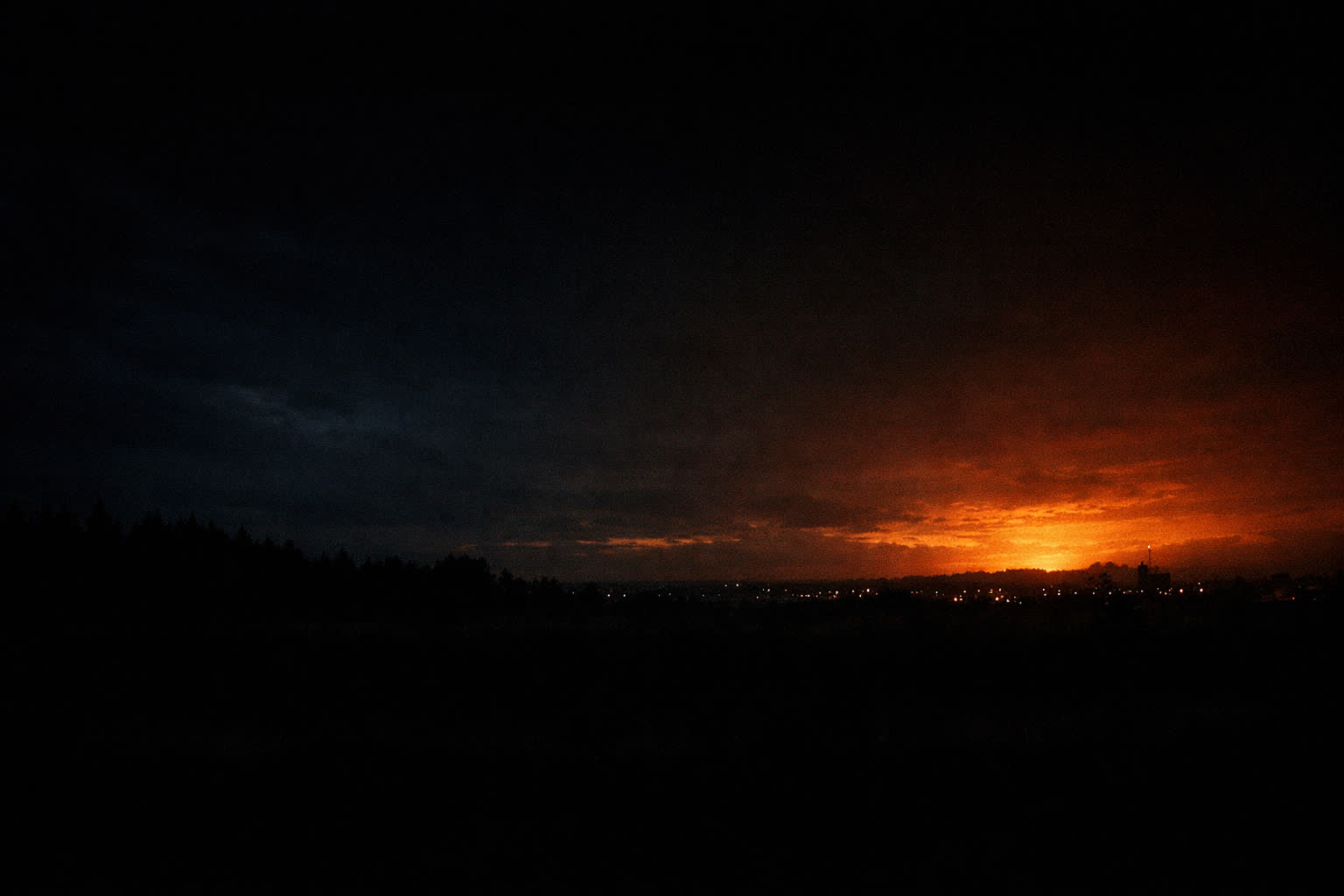 Cinematic dusk skyline