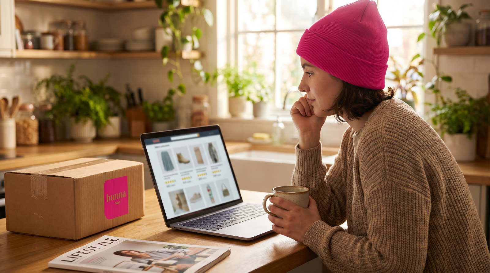 A small-team marketer working through affiliate insights on a laptop